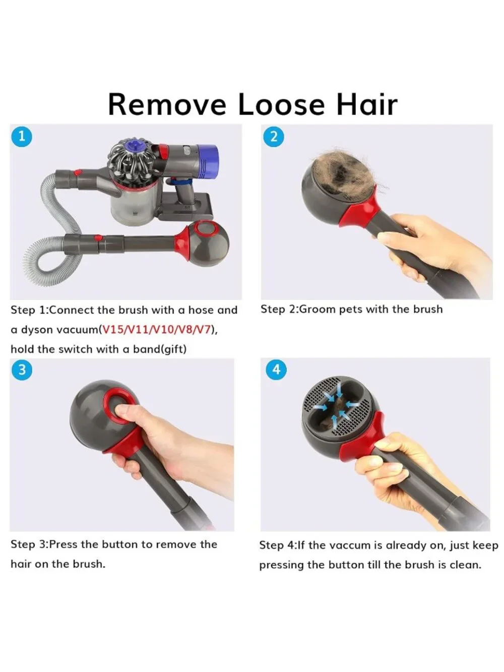 Fullclean Pet Grooming Tool Kit for Dyson GEN5, G5, V15, V12, V11, V10, V8, V7